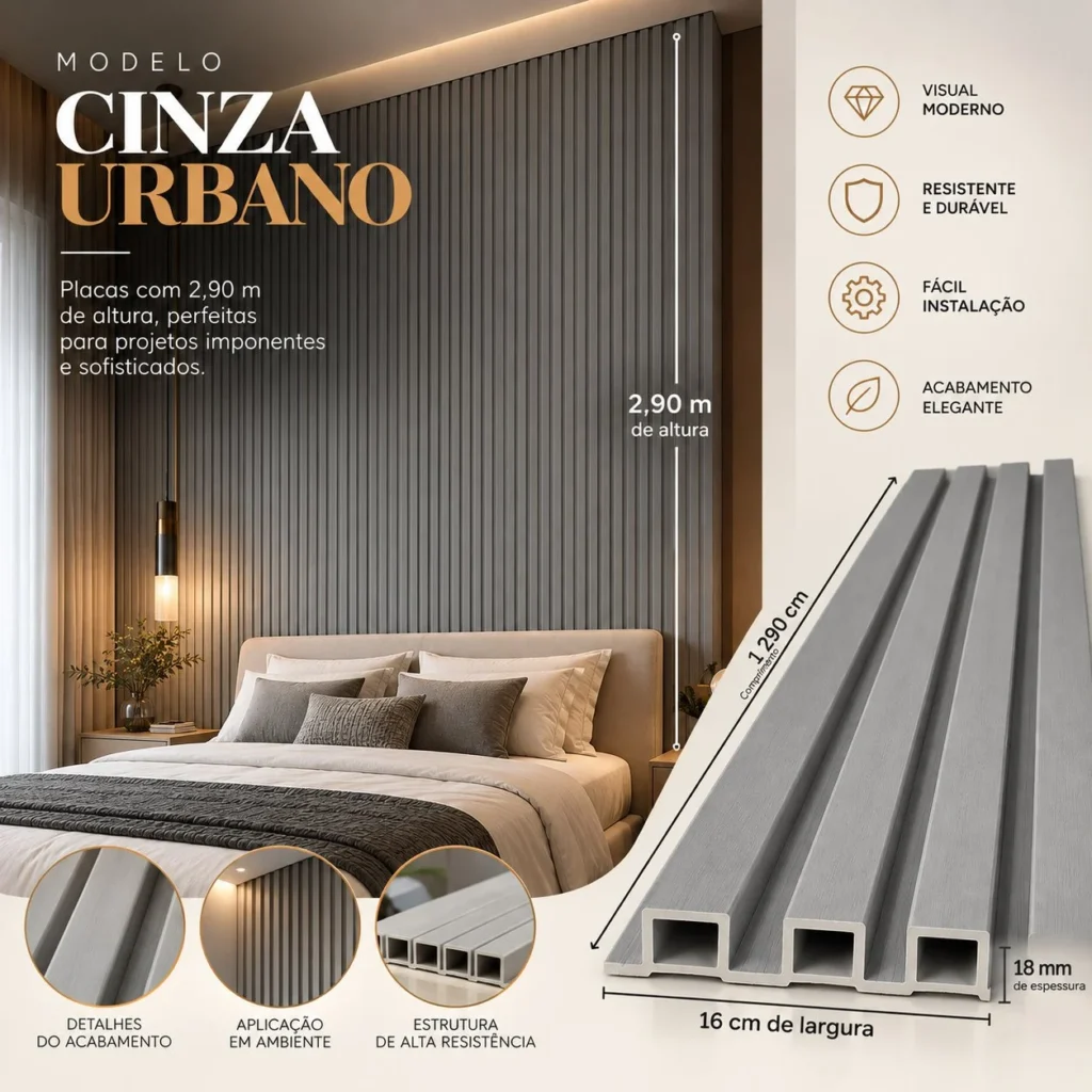Cinza Urbano aplicado em ambiente